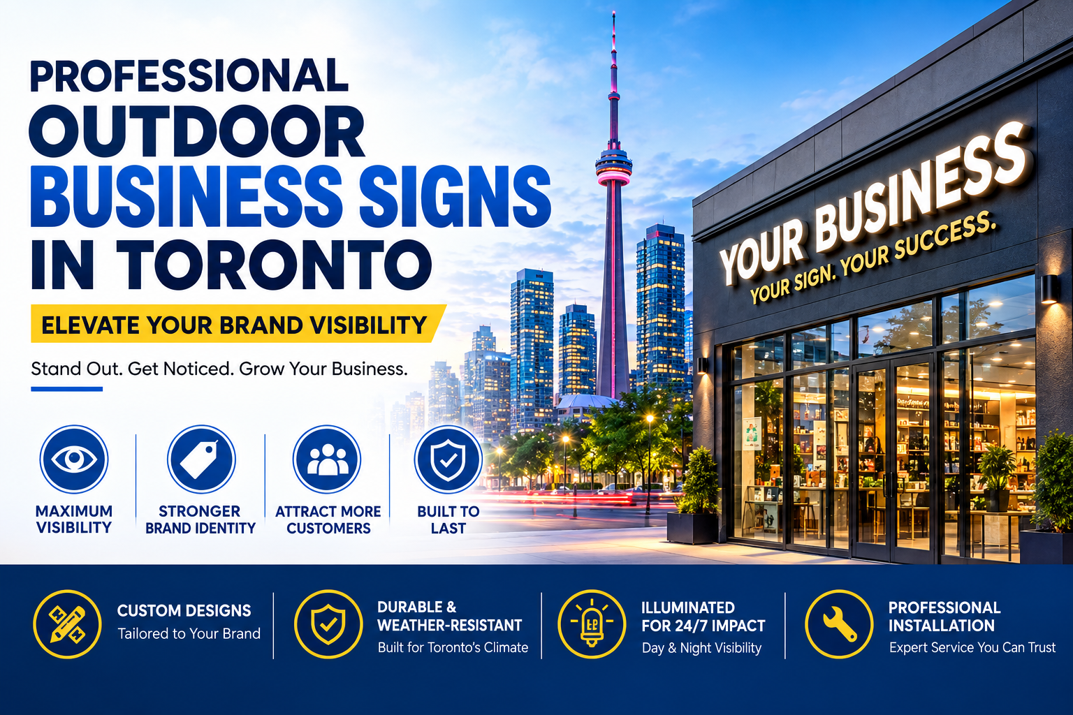 Professional Outdoor Business Signs in Toronto Elevate Your Brand Visibility