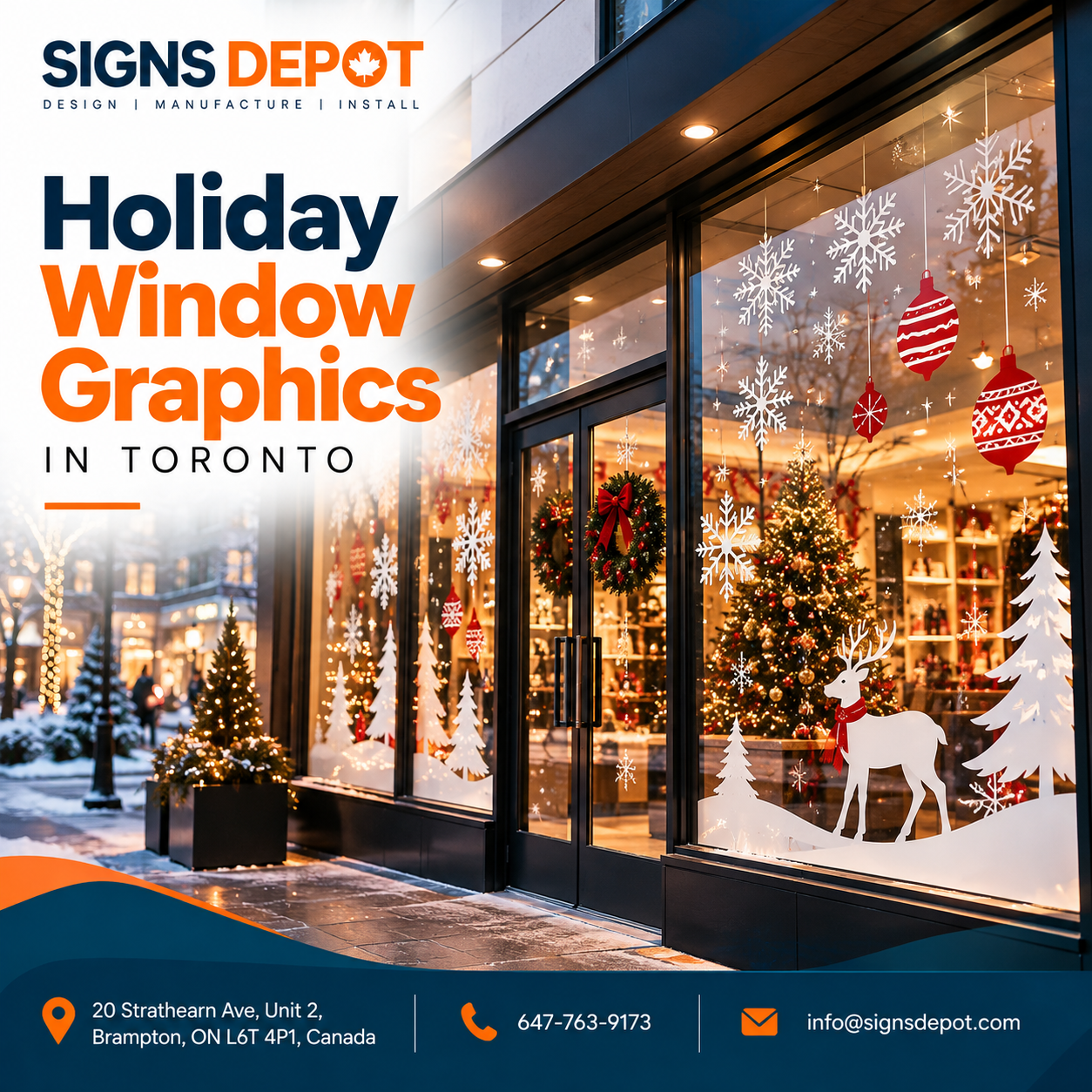 Festive Holiday Window Graphics in Toronto